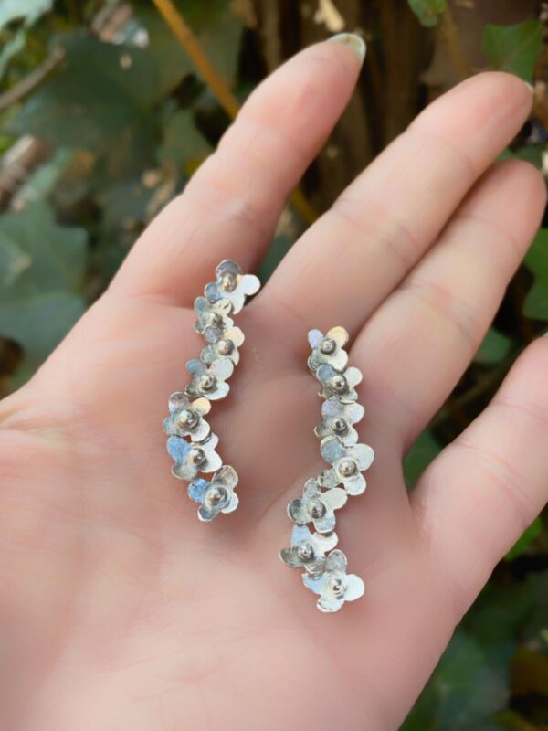 Aros de Plata Irregulares "Flor de Miel III" - Flores - Imagen 2