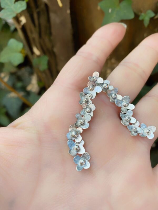 Aros de Plata Irregulares "Flor de Miel III" - Flores - Imagen 3